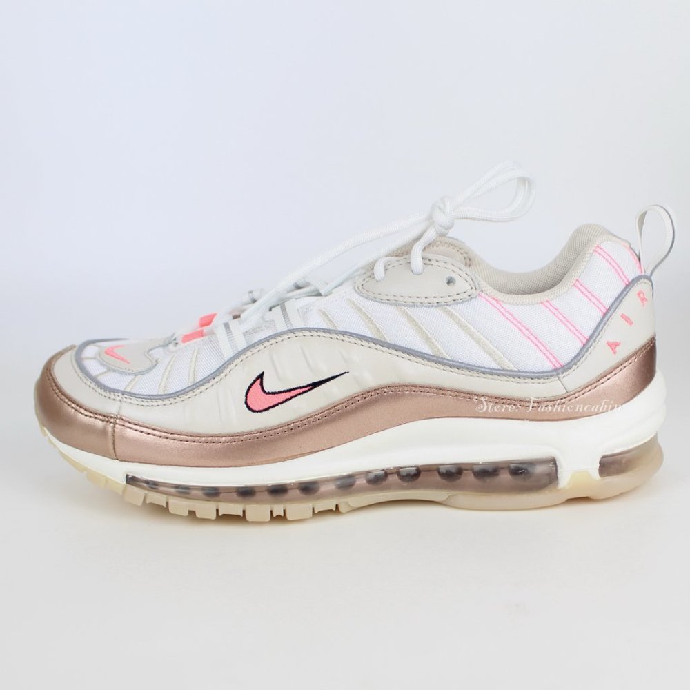 New Nike Air Max 98 Metallic Lace Up Sneaker, US 10
